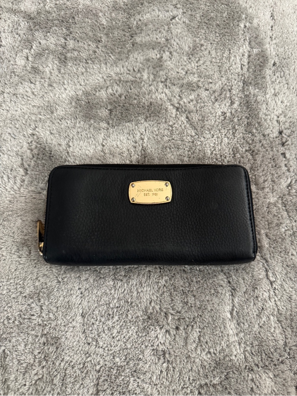 Michael Kohrs Black Zip Around Leather Wallet
